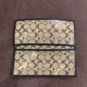 Coach leather check book